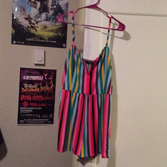 Express Pants - NWT express colorful striped romper wire v neck